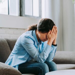 Anxious individual in therapy